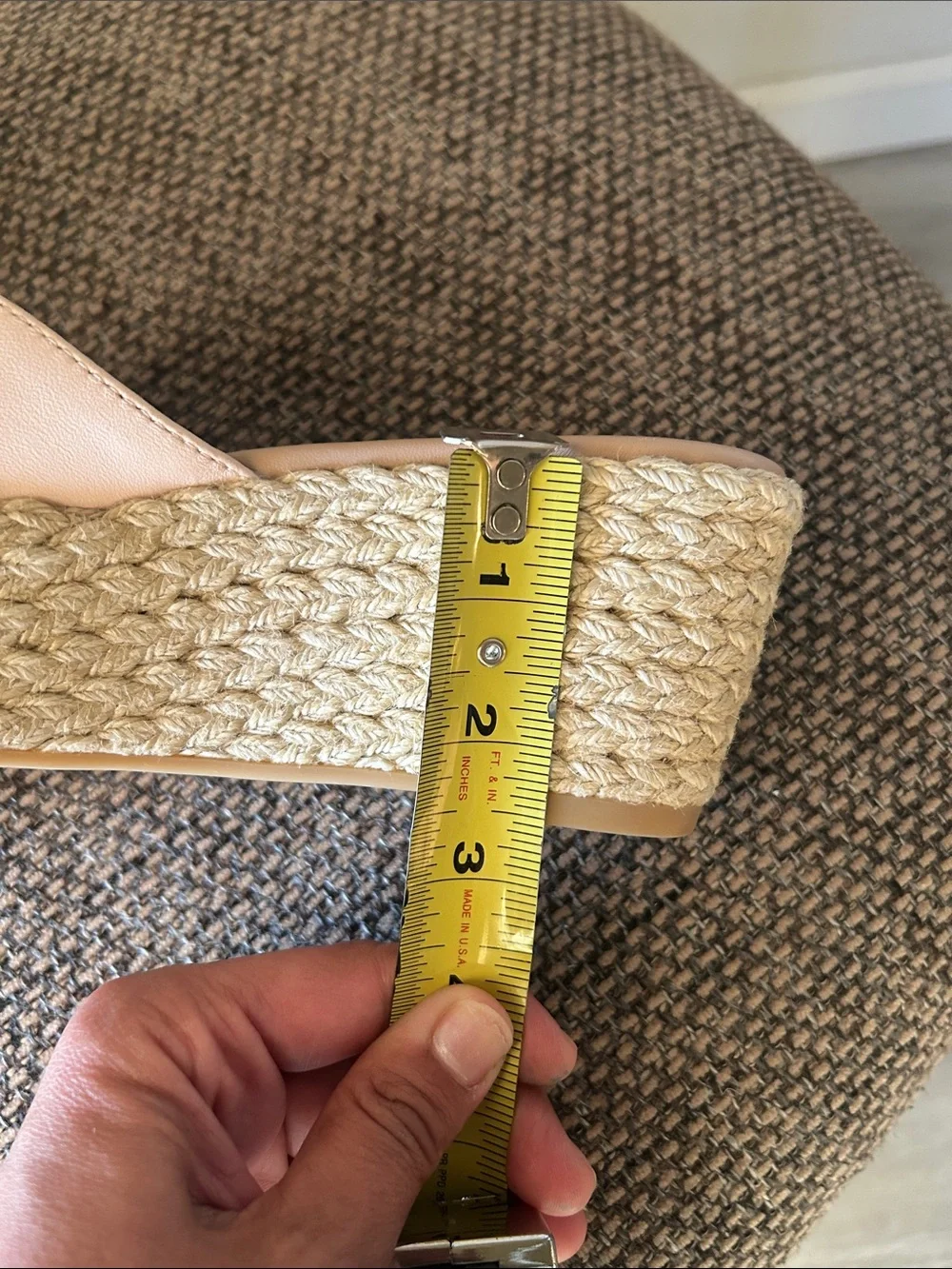Stuart Weitzman June Crystal Buckle Espadrille Wedge Sandals Blush Pink Resort - Picture 15 of 16